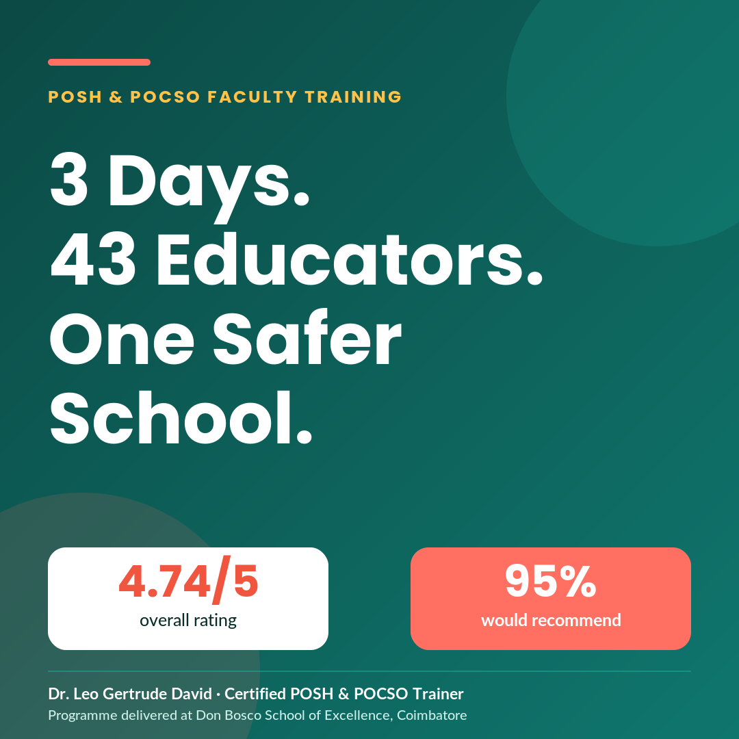 3 days, 43 educators, one safer school — POSH & POCSO faculty training